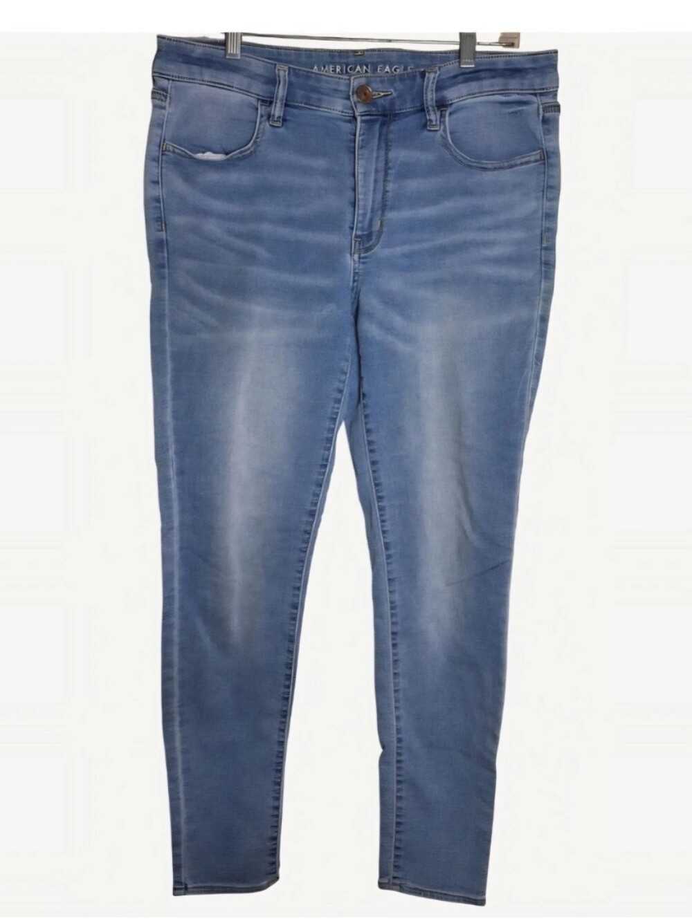 American Eagle Super Stretch Mid-Rise Jeggings Blue Size 12 Regular Skinny Jeans